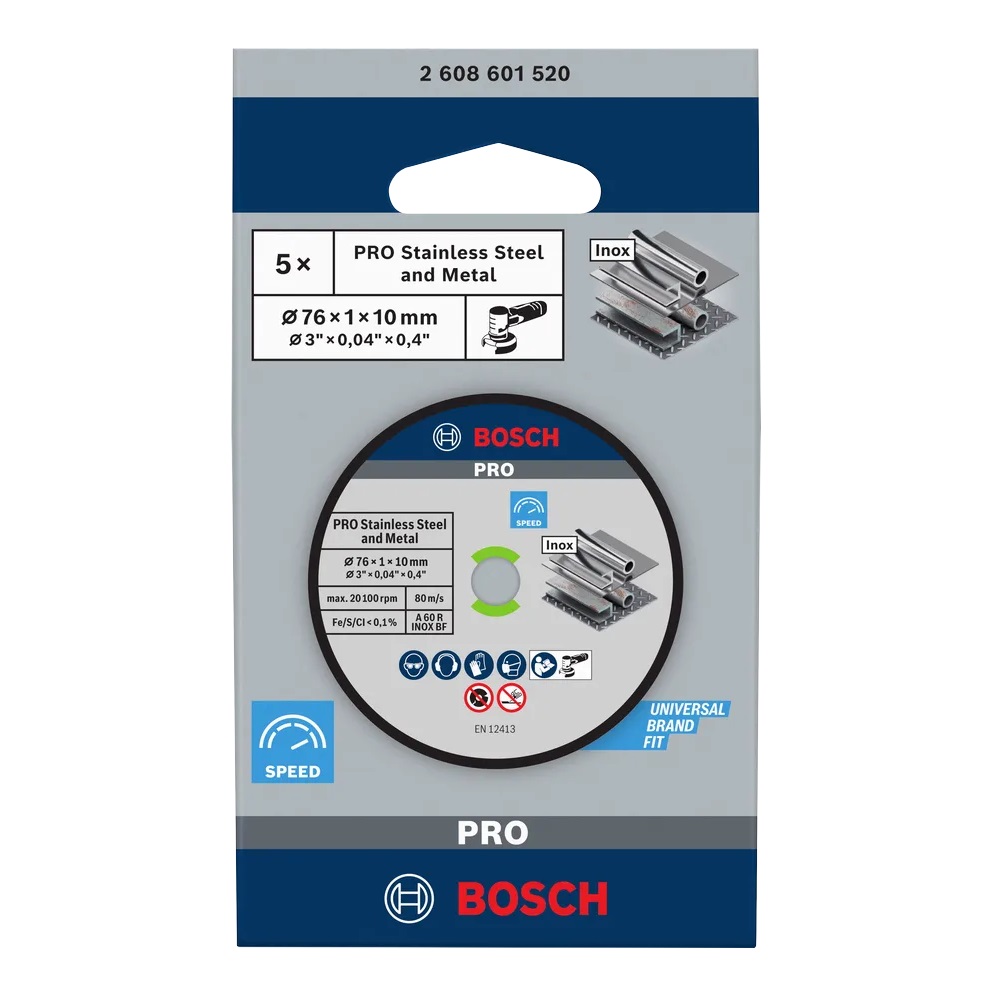 Bosch mola da taglio pro stainless steel and metal 76 mm - cf 5 pezzi