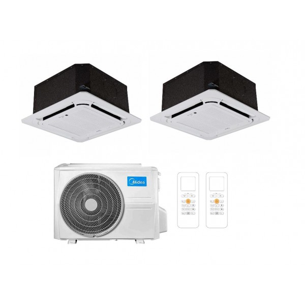 Set climatizzatore midea dual a cassetta 12+12 con macchina esterna 18